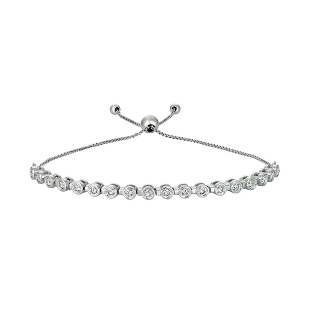 0.75 Carat Bolo Diamond Bezel Set Bracelet 14K